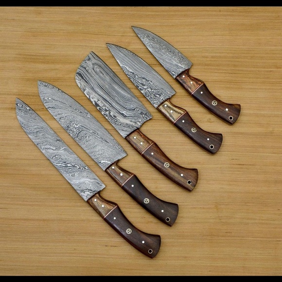 Set of 5 Pcs | Hand Forged damascus steel | Chef - Picture 2 of 3